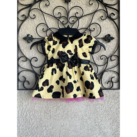 Harajuku X Target leopard print faux leather trim dress - size 12 M - multicolor - Picture 2 of 6